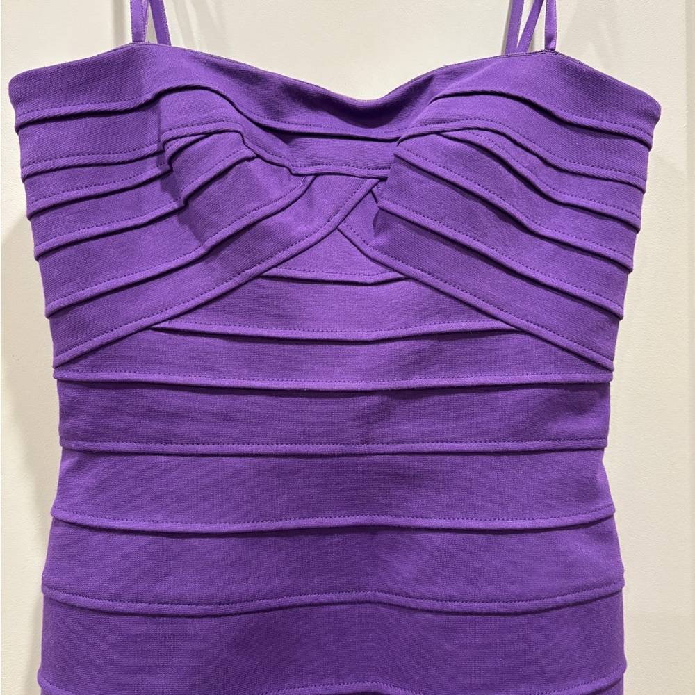 BCBGMaxAzria Vibrant Purple Bandage Mini Dress